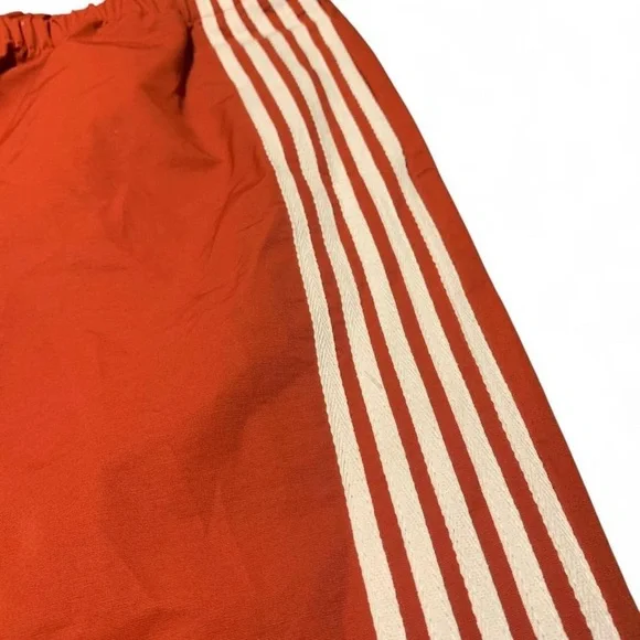 Wide-Leg Track Pants with Side Stripes - Rust - Picture 2 of 4